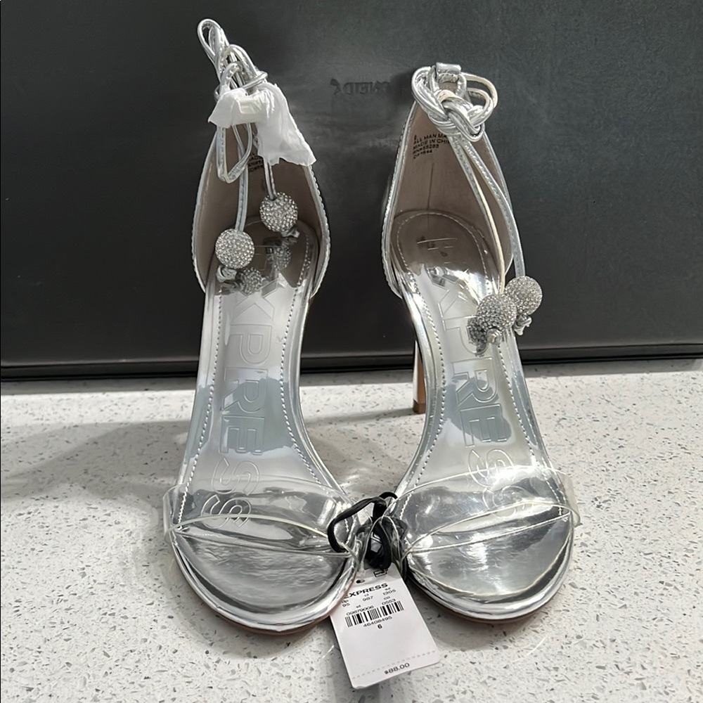 Express Silver Heel Sandals